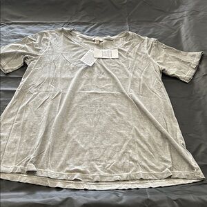 LOGO by Lori Goldstein Light Gray V-Neck Tunic